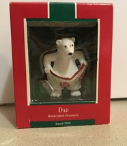 Hallmark Christmas Holiday Ornament &quot;DAD&quot; Polar Bear Vintage Christmas 1989 MIB - £7.96 GBP