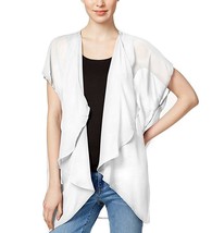 Collection Xiix Solid Cap Sleeve Kimono White - £11.86 GBP