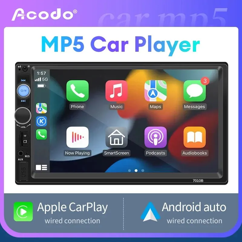 Acodo 2din Car Radio 7inch Carplay Android Auto Multimedia MP5 Player Car Stereo - £32.75 GBP+