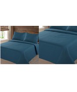  TEAL NENA SOLID CLOSOUT QUILT BEDDING BEDSPREAD COVERLET PILLOW CASES SET - £44.97 GBP