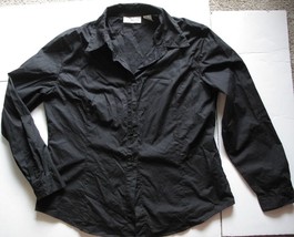 Chadwicks of Boston Ladies Long Sleeve Black Button-Down Shirt Sz XL - $9.90