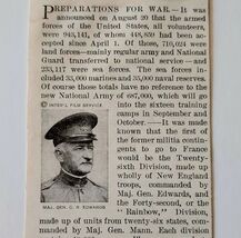 1917 World War 1 Preparations Article Major General CR Edwards Military ... - $19.99