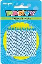 Striped Blue Birthday Candles, 24ct - £7.90 GBP