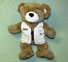 15&quot; Build A Bear Bearemy Teddy Safari Vest Plush Stuffed Animal Brown Tan Babw - £12.66 GBP