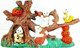 Halloween Ghost Musicians On A Pumpkin Tree Ceramic 7&quot; x 4&quot; x 2&quot; Tall - £11.19 GBP
