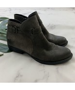 Born Womens Ankle Boots Size 6.5 Dark Gray Suede Leather Bootie Low Heel... - $51.43 CAD