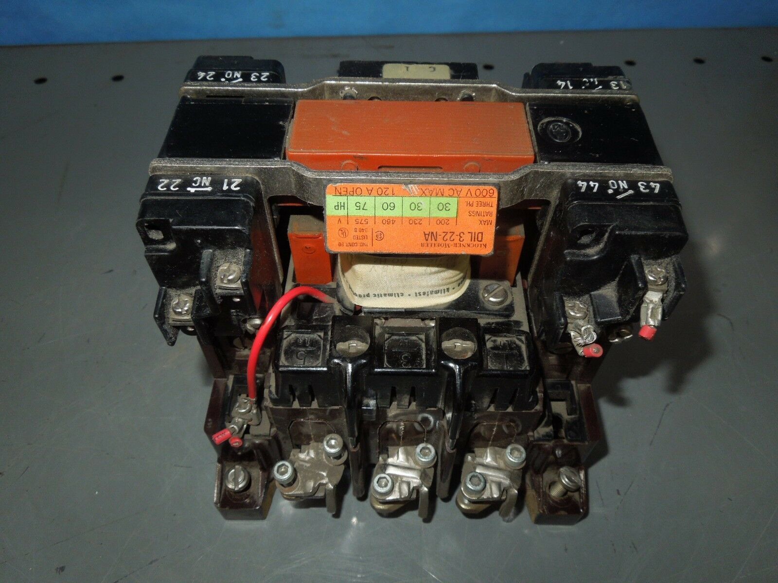 Klockner-Moeller DIL 3-22-NA 120A 30-75HP 200-600V 115V AC Coil Contacto... - $200.00
