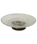 Crystal &amp; Silver Plate Pedestal Server Candy Dish Plate Collectible  5.75&quot; - $168.93 MXN