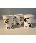 GREEN BAY PACKERS CHICAGO BEARS NFC Feud Miller Lite Cups Lot Of 3. DC-17 - £10.08 GBP