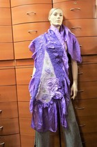 Felted Wool Silk Wrap Bohemian Purple Roses Decor Unique Handmade Gift For Women - £194.29 GBP