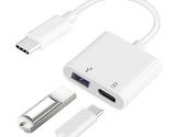 Usb C Otg Adapter With Power, 2 In 1 Usb C To Usb Female With 60W Pd Cha... - £18.35 GBP