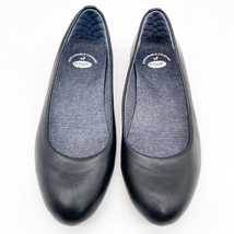 Dr Scholl&#39;s Womens 8 Ballet Flats Faux Leather Black Sustainable Comfort Shoes - £22.68 GBP