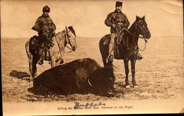 RPPC Postcard-Killing an outlaw Bull.Buff Gov. Herreid w/Rifle on the right BK55 - £11.87 GBP