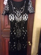 Women&#39;s NWT 1920&#39;s Vintage Black Great Gatsby Flapper Dress Size: Small - £37.97 GBP