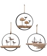 Wooden &amp; Metal Nautical Decor Hanging Wood Nautical Decoration Home Wall... - £53.66 GBP