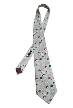 Men&#39;s Necktie Tie Vintage Retro Grey  White Floral Fine&#39;s Men&#39;s Shops Italy B2 - £7.77 GBP