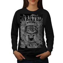 Wellcoda Wanted Skeleton Skull Womens Sweatshirt, Costume Casual Pullover Jumper - £22.86 GBP+