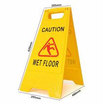 Two-Sided Fold-Out Caution Wet Floor Sign Portable Folding Yellow Floor Sign   - £27.69 GBP