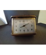 Vintage Elgin Travel Alarm Clock Made in Japan hard shell case brown/cop... - $13.72 CAD