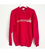McDonalds Red Holiday Christmas Crewneck Sweatshirt Employee Hanes Large - $27.41 CAD