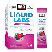 Force Factor Liquid Labs Beauty  Electrolytes Powder with Hyaluronic Acid - £9.27 GBP