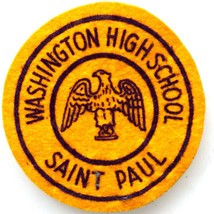 Vintage 70s felt Patch Washington High School Saint Paul, Minnesota 3.25&quot; Width - £15.76 GBP