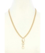 New Oval Charm Curb Link Metal Necklace - $10.80