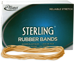 Alliance Sterling Rubber Bands Size #117A, Natural Crepe, 500 Bands 7&quot; x 1/16&quot; - £24.20 GBP