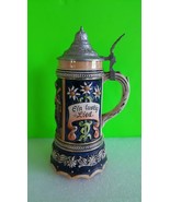 Vintage German Musical Beer Stein 8.5&quot; Tall with Pewter Lift Llid Excell... - $33.89 CAD