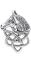Jewelry Trends Celtic Knot Horse Head Sterling Silver Pendant - £40.33 GBP