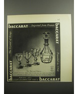 1952 Baccarat Harcourt Pattern Crystal Advertisement - £14.55 GBP