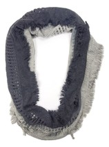 Mixit Infinity Open Knit Scarf Gray Black Ombre Winter Scarf Fringe One Size  - £3.98 GBP