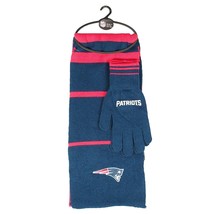 NFL NWT KNIT SCARF &amp; GLOVES GIFT SET NEW ENGLAND PATRIOTS - £13.08 GBP