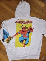 Men&#39;s Marvel Spider-Man hoodie sweatshirt white medium graphic - £10.28 GBP