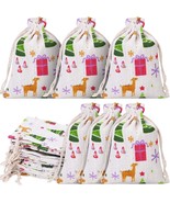 Christmas Burlap Gift Bags Jewelry Drawstring Sack Party Favors Bulk 35p... - $23.76