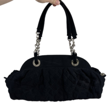 Vera Bradley Classic Bag Black Quilted Shoulder Purse Chain Handbag 13x6.5x6.5 - $32.71