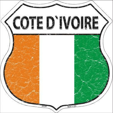Cote D'ivoire Country Flag Highway Shield Metal Sign HS-224