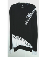 WHITE CLAW MEN'S WHITE/BLACK PULLOVER SKI SWEATER-L-100% POLY-WORN ONCE - $22.00