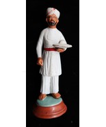 Vtg Hand Painted Indian Clay Krishnanagar Look Unsigned Waiter Figure - $274.89 MXN
