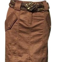Cache Brown Thin Corduroy Lined Business Office Event Skirt Stretch New ... - $39.20