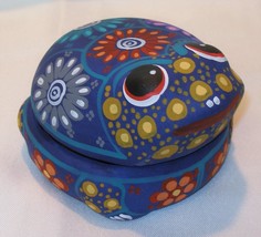 4&quot; Toad Frog Trinket Keeper Jewelry Box Handmade Clay Pottery Ceramic T4 - £12.64 GBP