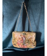 Vintage Floral Tapestry Hand Bag Purse Fine Arts Bag Co  8&quot; Roses Bouque... - $30.00