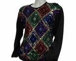 Vintage Regency Collection for Joyce Sequin Black Sweater Size Medium Di... - $22.20