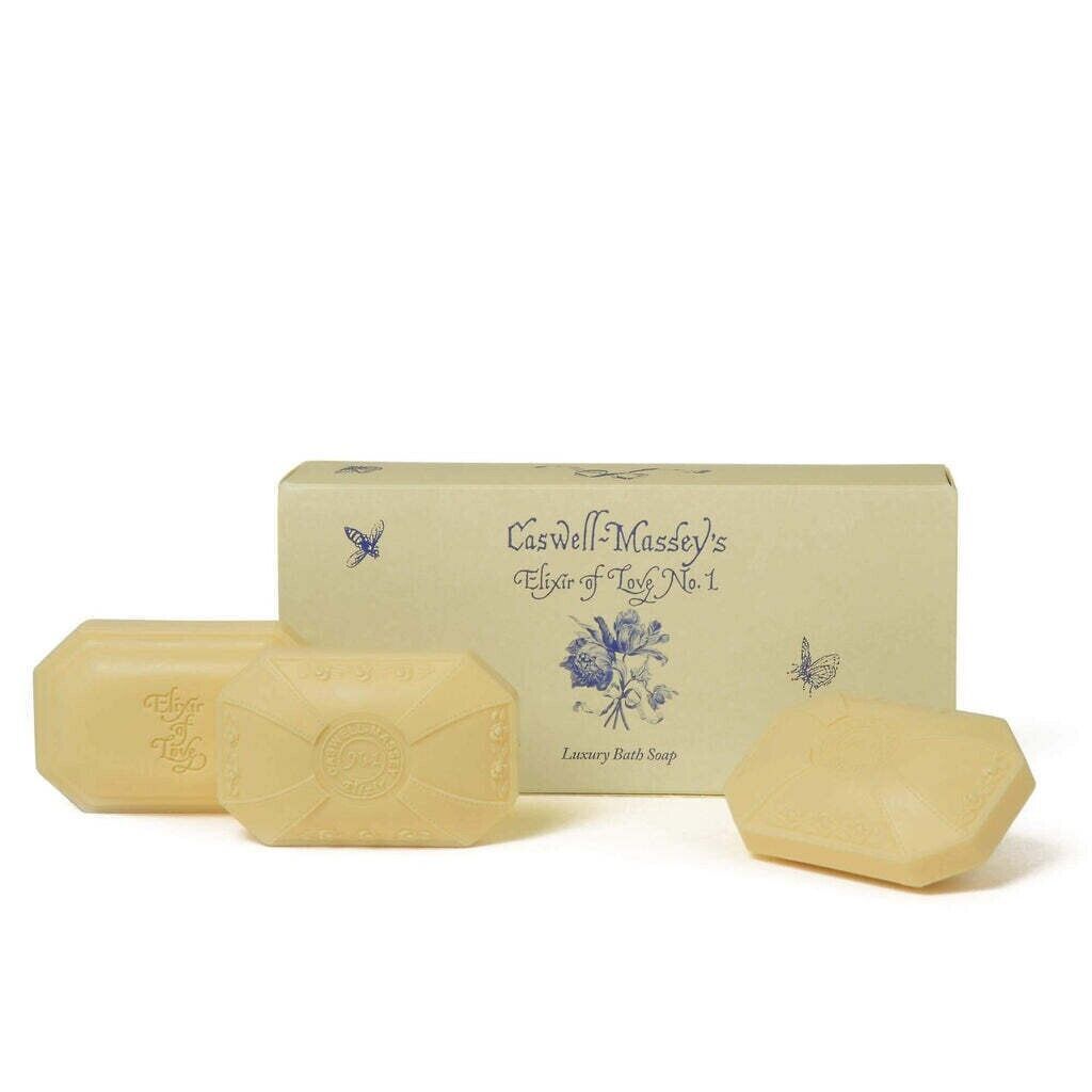 Caswell-Massey Elixir Of Love #1 Body Bar Soap Boxed Set of 3 Romantic Gift NEW - £29.88 GBP
