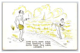 Comic Risque Elmer Anderson Beach Women In Swimsuits UNP Chrome Postcard Y16 - £3.91 GBP
