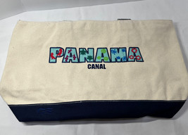 Princess Cruises Panama Canal Summer Beach Tote Shoulder Bag Off White Blue - £21.65 GBP