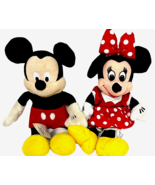Vintage Mickey &amp; Minnie Mouse Classic Bean Bag Plush Toy 9&quot; Tall Disney ... - €8,57 EUR