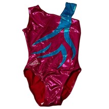 Obersee Child L Shiny Gymnastics Leotard One-Shoulder Pink/Blue - $14.40
