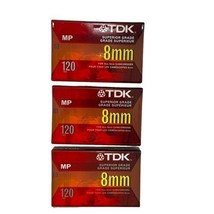 TDK 8mm MP Superior Grade 120 min each 3 Pack Video Cassette Tape NEW Se... - £12.41 GBP
