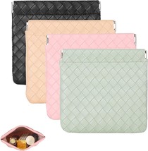 4Pcs Small Makeup Bag for Purse Mini Leather Cosmetic Bag Weave Pocket Pouch for - £17.44 GBP